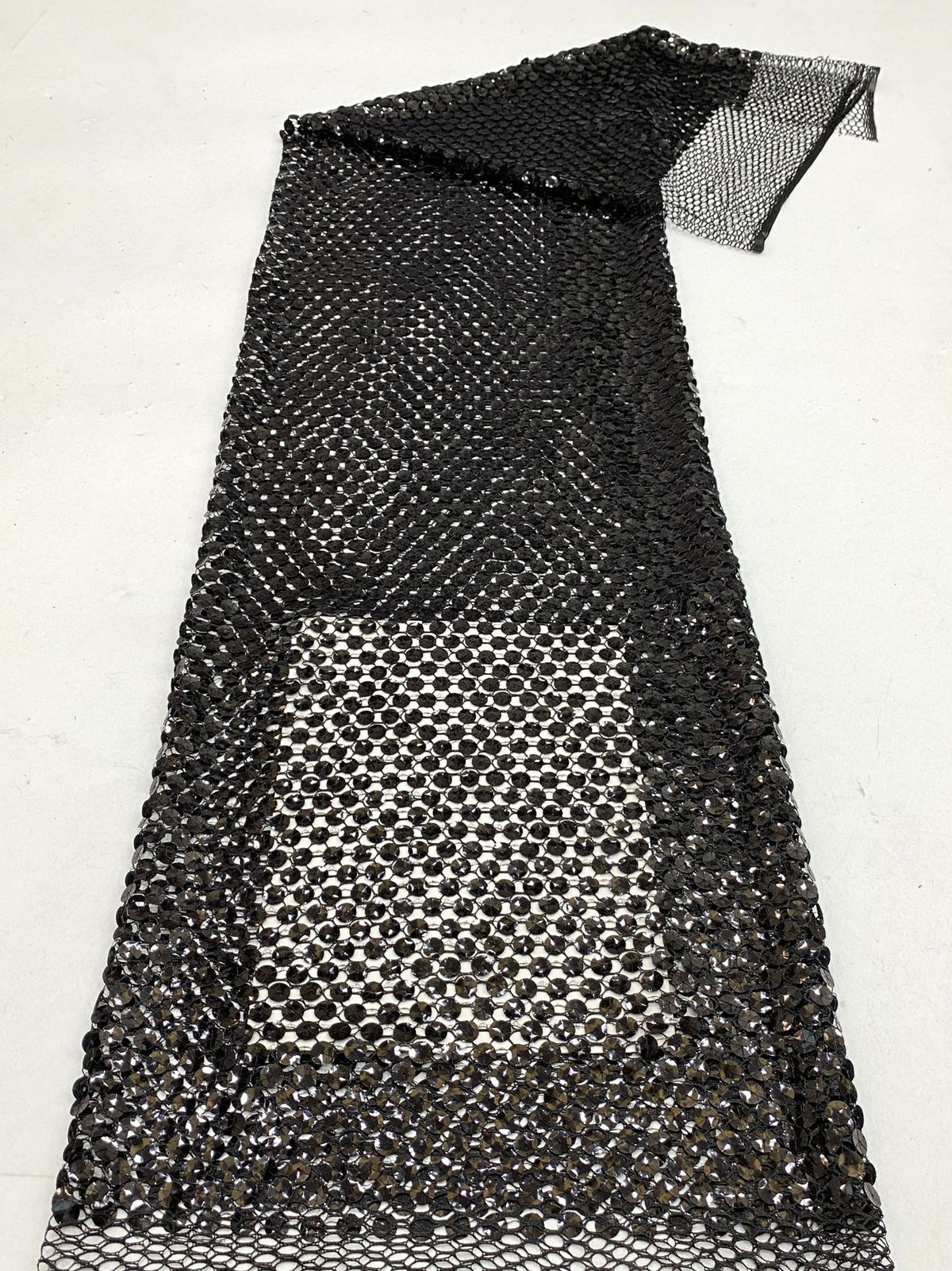 Honeycomb Mesh with 12mm Sequin Embroidery — fabric photo 6