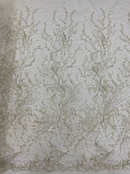 Silver-Thread Triple-Bead Embroidery with 3/7 mm Sequins — fabric photo 6