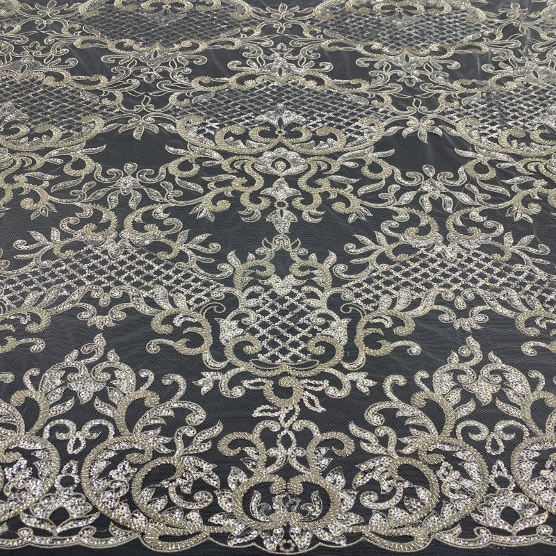 Sequin Embroidered Bridal Fabric – Design 49439 — fabric photo 4