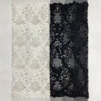 Heavy Sequin & Bugle-Bead Embroidered Bridal Fabric – Design 25567 — fabric photo 3
