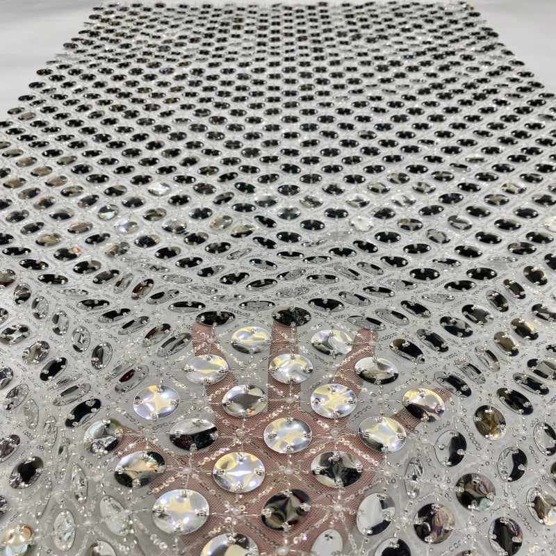 Sequin & Bubble-Bead Embroidered Bridal Fabric – Design 80927
