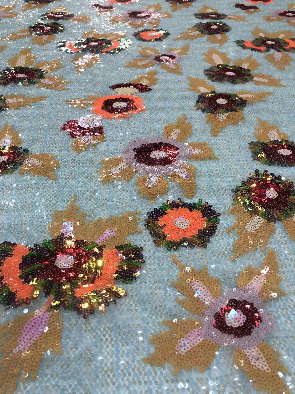 Multicolor 2/3/4 mm Sequin Embroidered Mesh Fabric — fabric photo 2