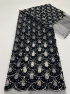 Textured Rope Bead Sequin Embroidery Fabric — fabric photo 6