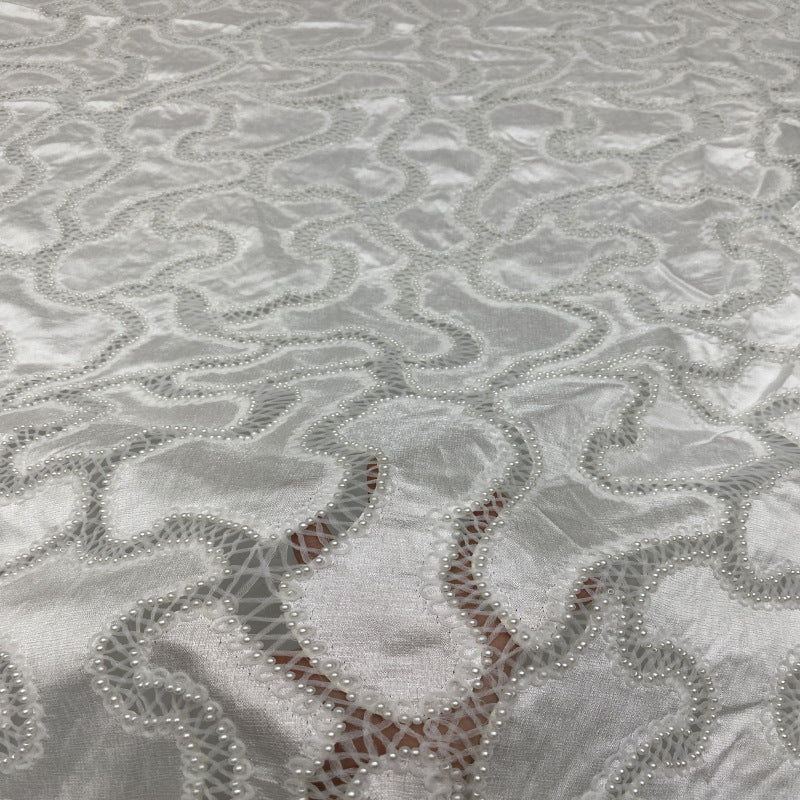 Cordwork Embroidered Bridal Fabric — fabric photo 3