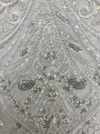 Dense Bead & 3/5mm Sequin Embroidered Fabric — fabric photo 5