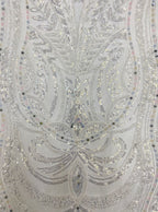 Sequin Embroidered Bridal Fabric – Design 91967 — fabric photo 5