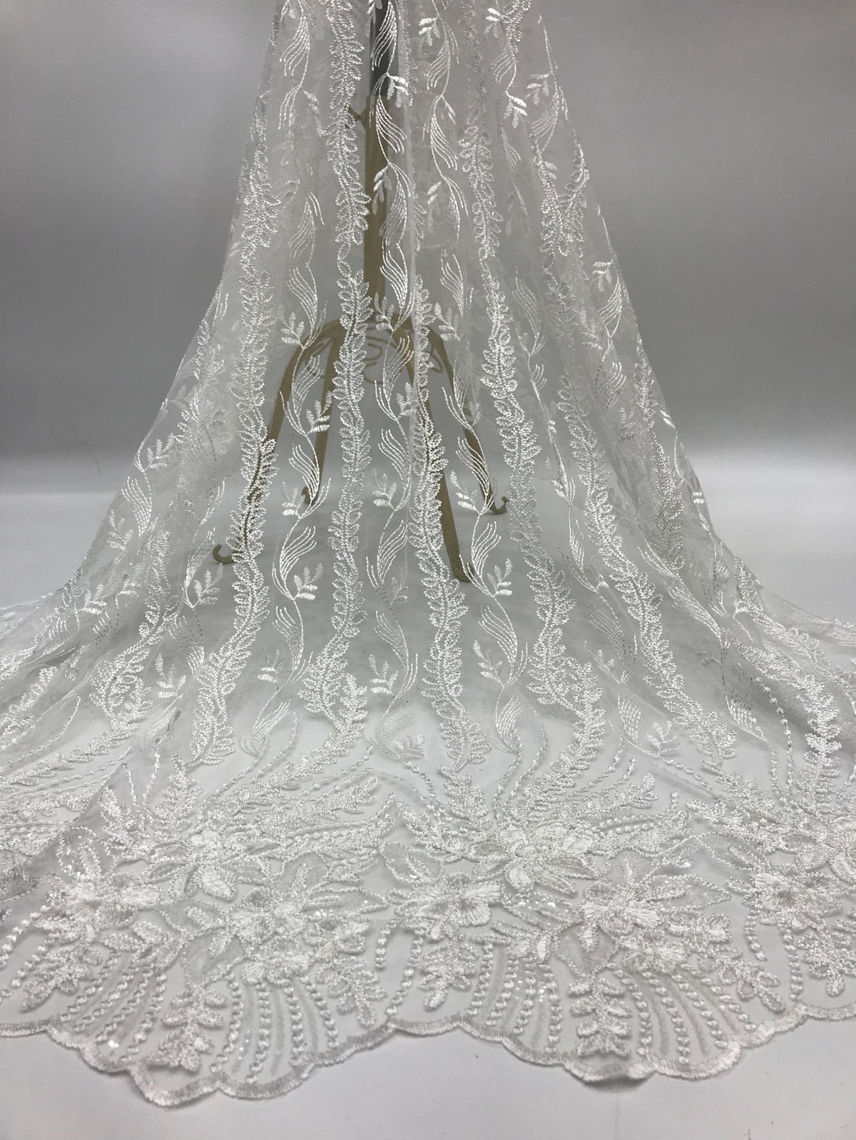 Cordwork & Sequin Embroidered Mesh for Eveningwear — fabric photo 6