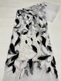 Two-Color Rope & Sequin Bead Embroidery Fabric — fabric photo 6