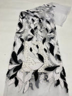Two-Color Rope & Sequin Bead Embroidery Fabric — fabric photo 6