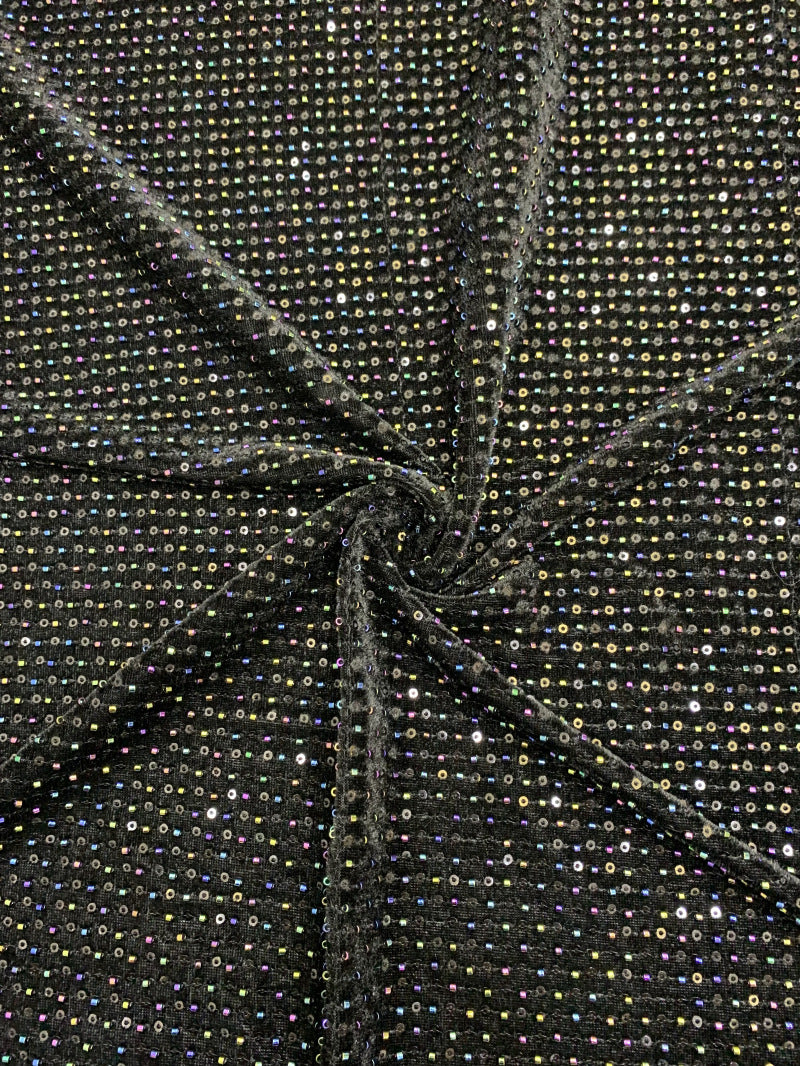 Foam Bead Crystal Sequin Fabric for Wedding Gowns — fabric photo 4