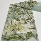 Large Floral Print Bugle Bead Sequin Fabric — fabric photo 5