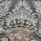 Sequin & Bubble-Bead Embroidered Bridal Fabric – Design 43007 — fabric photo 2