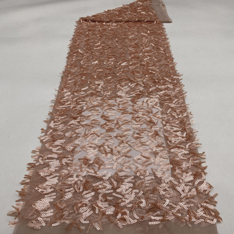 S-Curve Tassel 5mm Sequin Embroidery Fabric — fabric photo 5