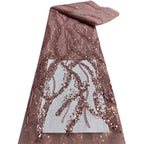 Bugle Beaded Sequin Embroidered Mesh Lace