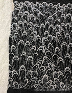 Large Floral Double-Bead Embroidered Bridal Fabric — fabric photo 4