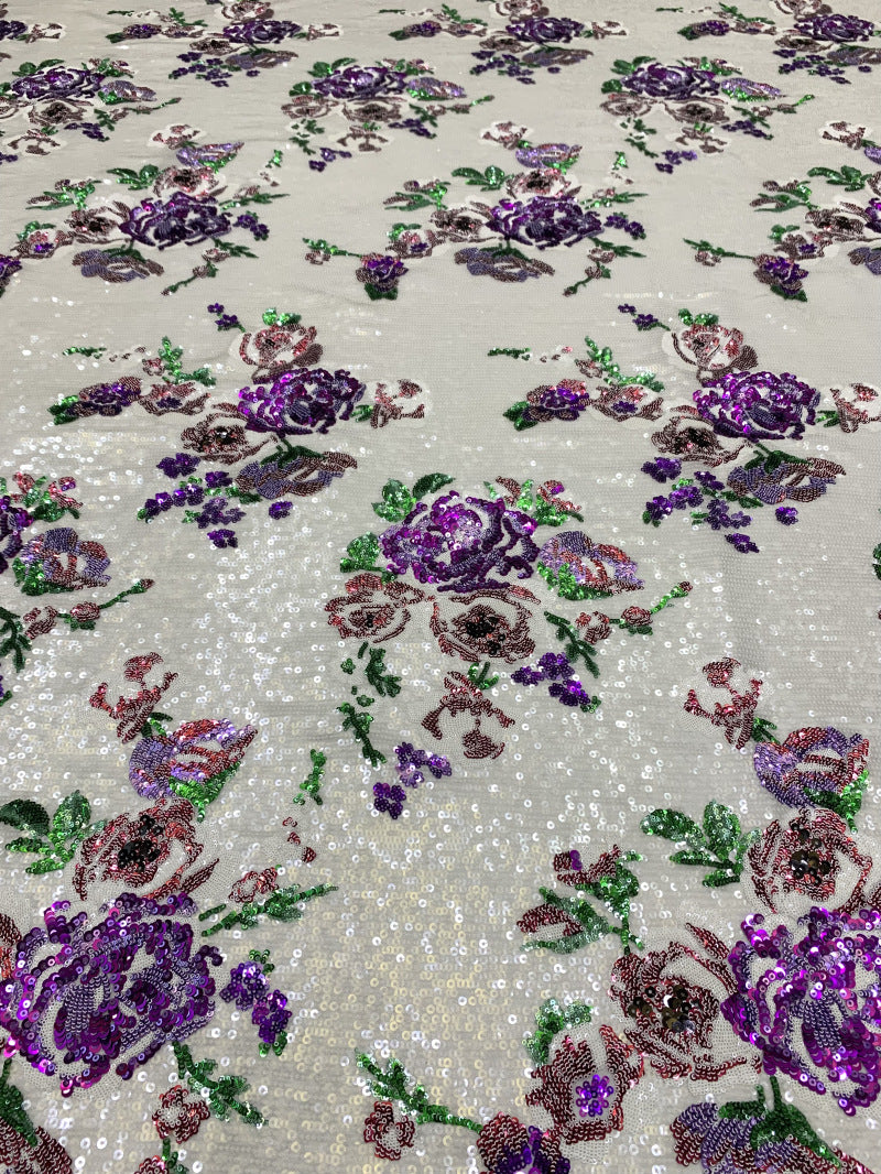 Ethnic-Style Sequin Embroidered Chiffon Fabric — fabric photo 4