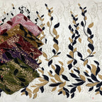 Two-Color Rope & Sequin Bead Embroidery Fabric