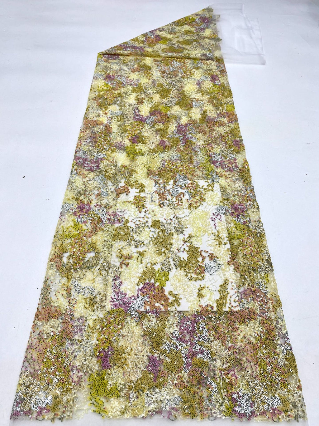 Geometric Mixed-Size Sequin Embroidered Fabric — fabric photo 6