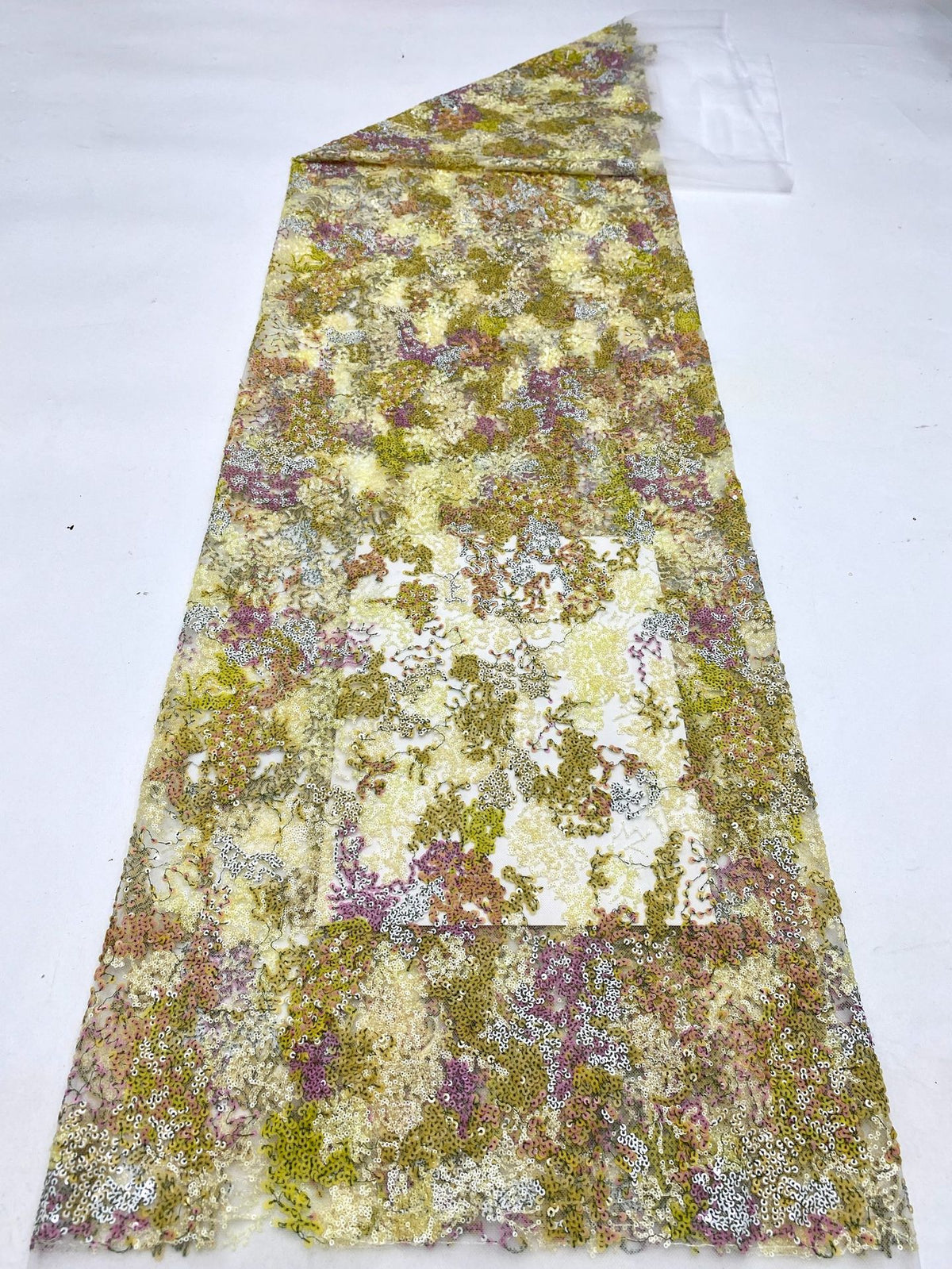 Geometric Mixed-Size Sequin Embroidered Fabric — fabric photo 6
