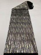 Stretch 3/5 mm Sequin Embroidered Stretch Mesh Fabric – Design 70943 — fabric photo 6