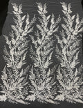 Botanical Sequin & Bubble-Bead Embroidered Bridal Fabric — fabric photo 6