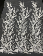 Botanical Sequin & Bubble-Bead Embroidered Bridal Fabric — fabric photo 6