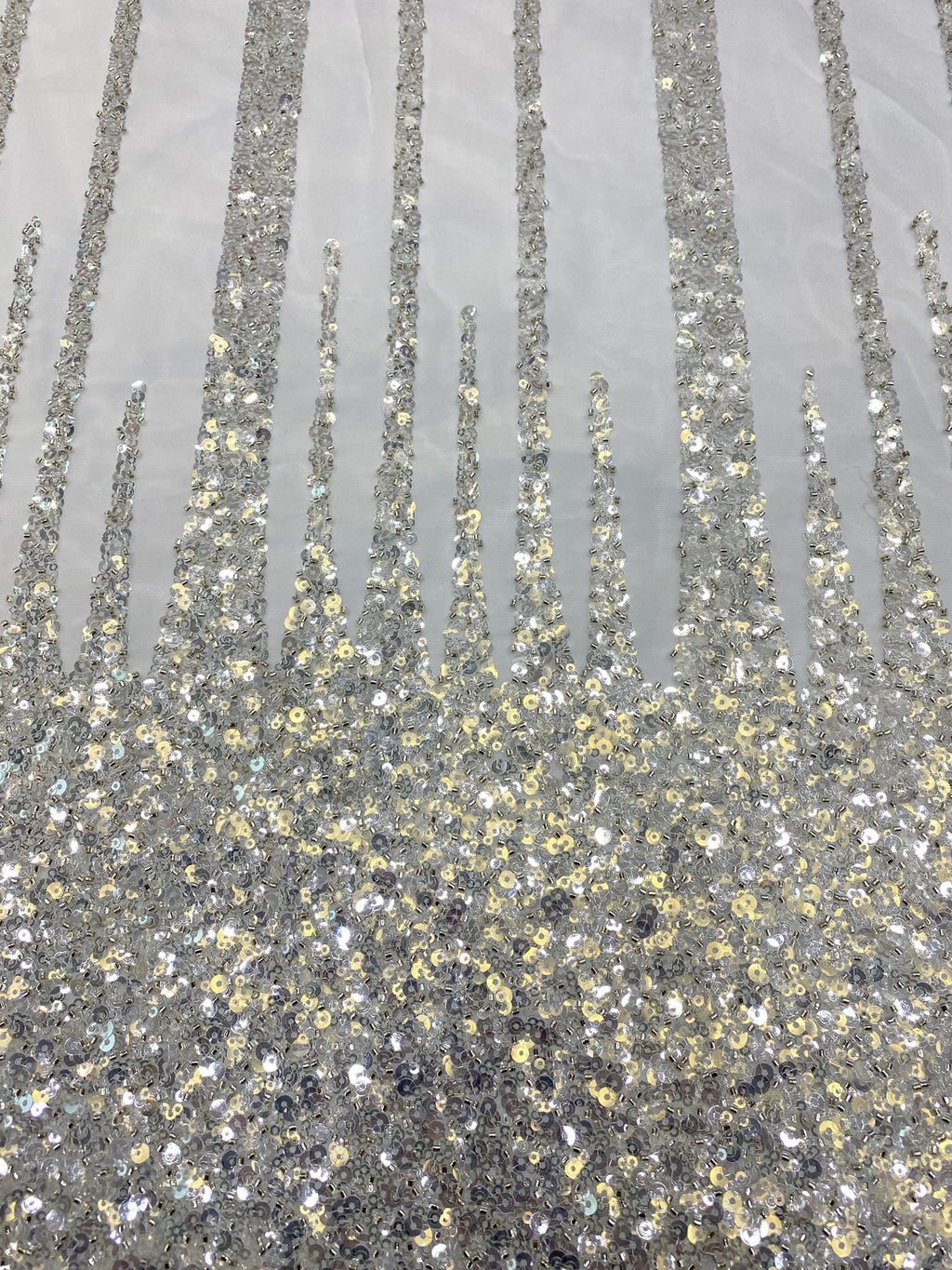 Silver Bead Crystal Embroidered Bridesmaid Fabric — fabric photo 5