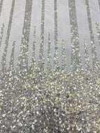 Silver Bead Crystal Embroidered Bridesmaid Fabric — fabric photo 5