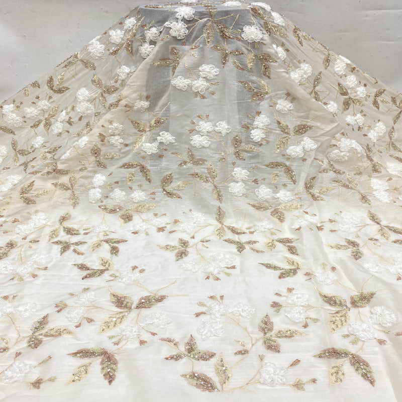 Sequin Embroidered Bridal Fabric – Design 27199 — fabric photo 2