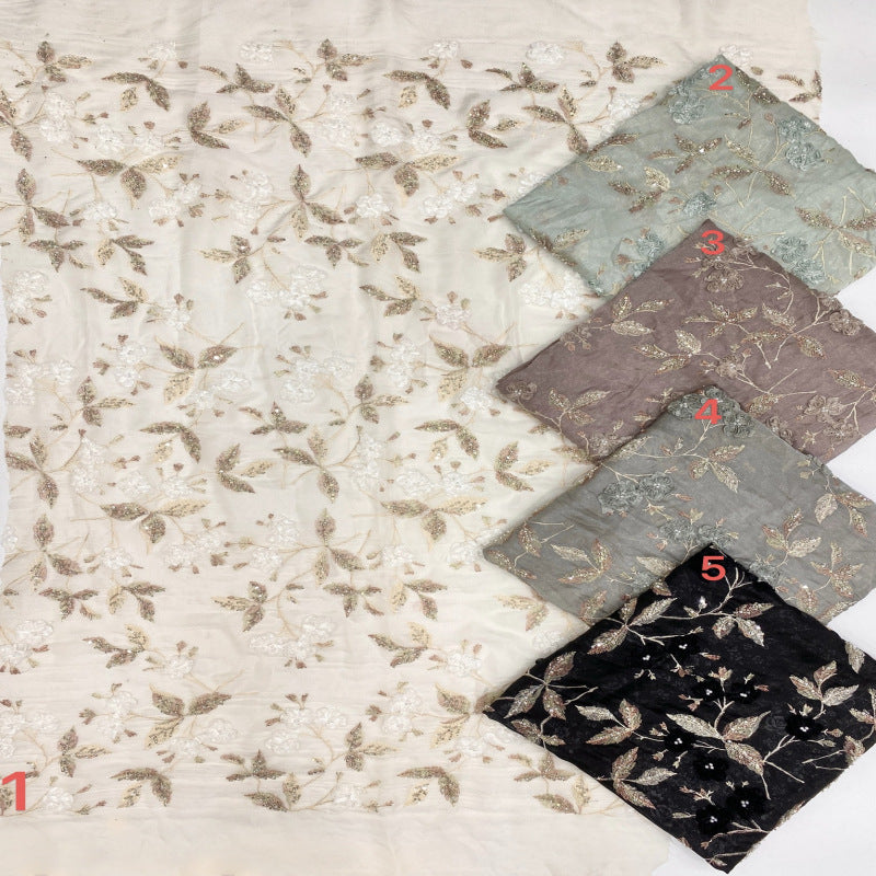 Sequin Embroidered Bridal Fabric – Design 27199 — fabric photo 4