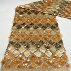 Heavy Multisize Sequin Embroidered Stretch Mesh