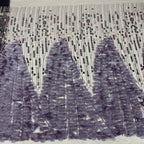 3D Hand-Sewn Floral Bead and Sequin Embroidered Fabric — fabric photo 3