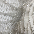 Mixed-Size Foam Bead Sequin Embroidered Bridal Fabric — fabric photo 2