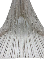 Multicolor Vertical Stripe Sequin Embroidery Fabric — fabric photo 4