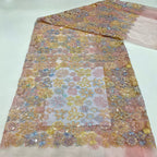 Warm-Tone Embroidery with Colorful Sequins