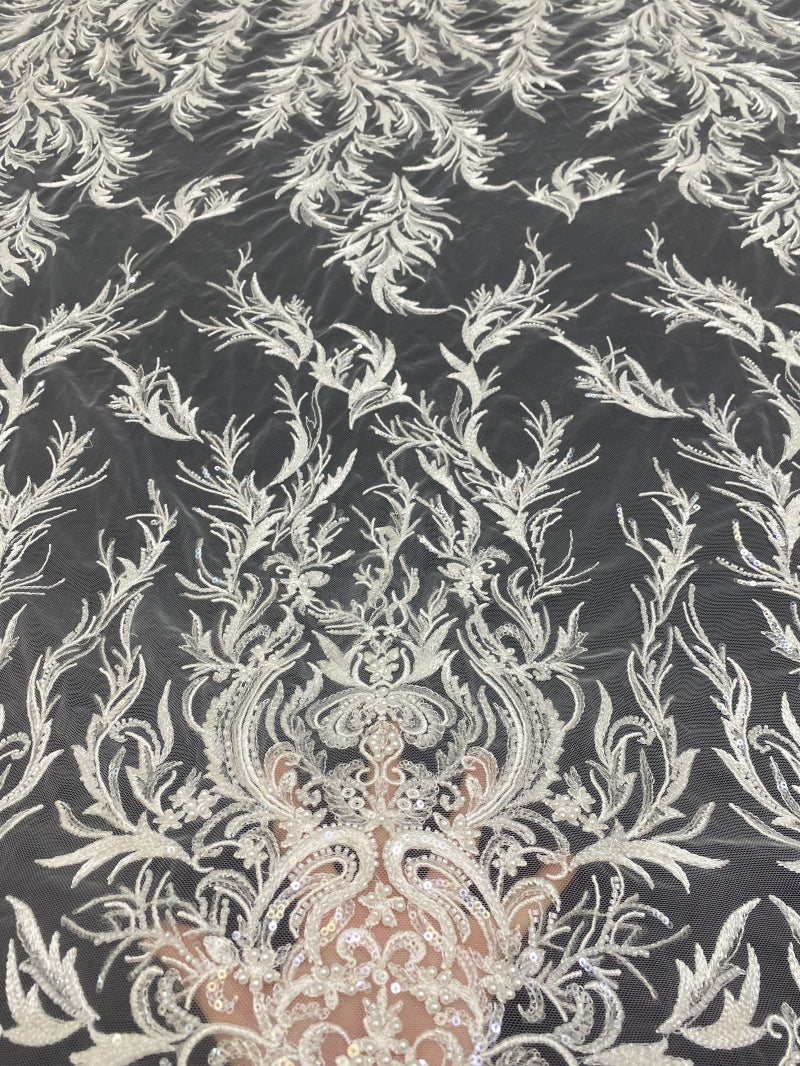 Bead & 3/4mm Sequin Embroidered Occasion Fabric