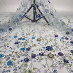 Colorful Sequin Bead Embroidery Fabric for Dresses — fabric photo 3