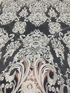 Symmetrical Sequin Embroidered Bridal Fabric – Design 51263 — fabric photo 2
