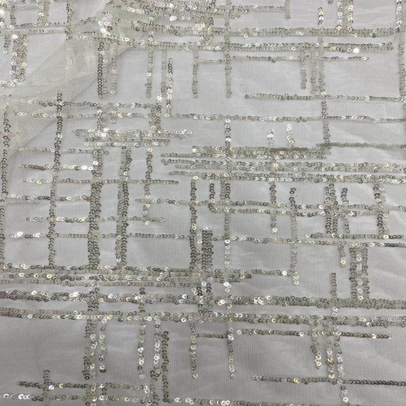 Grid Base 3mm Laminated Sequin Fabric — fabric photo 3