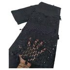 Leaf Embroidered Lace Fabric — fabric photo 5