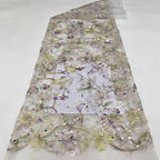 Sheer Base Rope Bead Sequin Embroidered Fabric — fabric photo 2