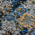 Multicolor Layered Sequin Embroidered Tulle Mesh Fabric — fabric photo 2