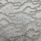 Sequin & Silver-Thread Embroidered Bridal Fabric – Design 02015 — fabric photo 4