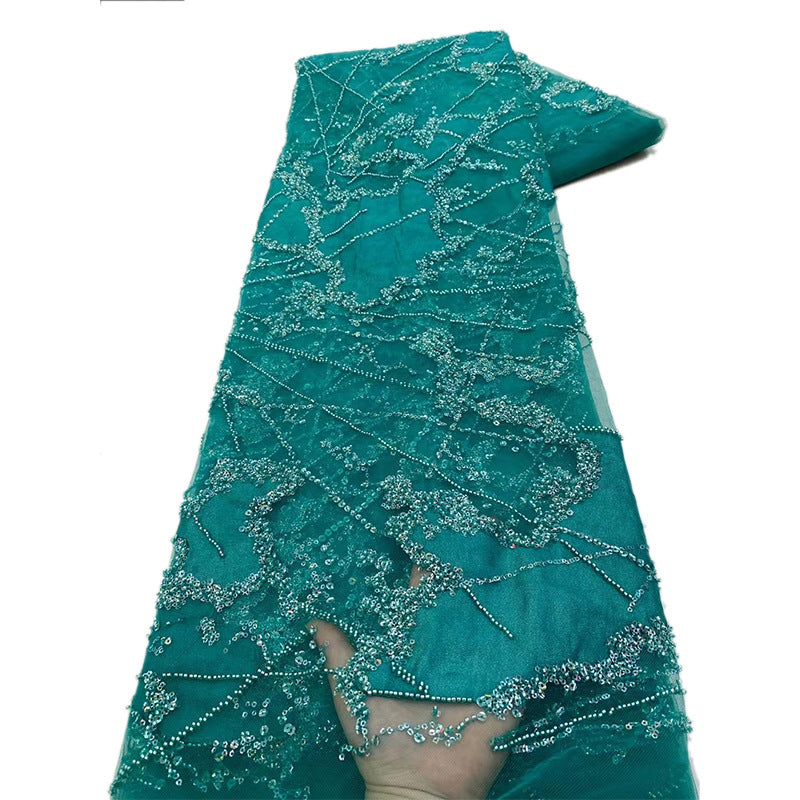 Heavy Bugle Bead Sequin Bridal Lace — fabric photo 3