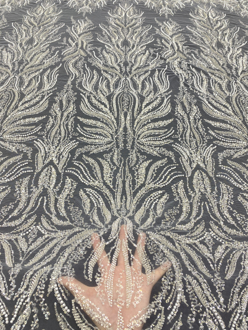 Foam Bead Crystal Sequin Embroidery Fabric — fabric photo 2