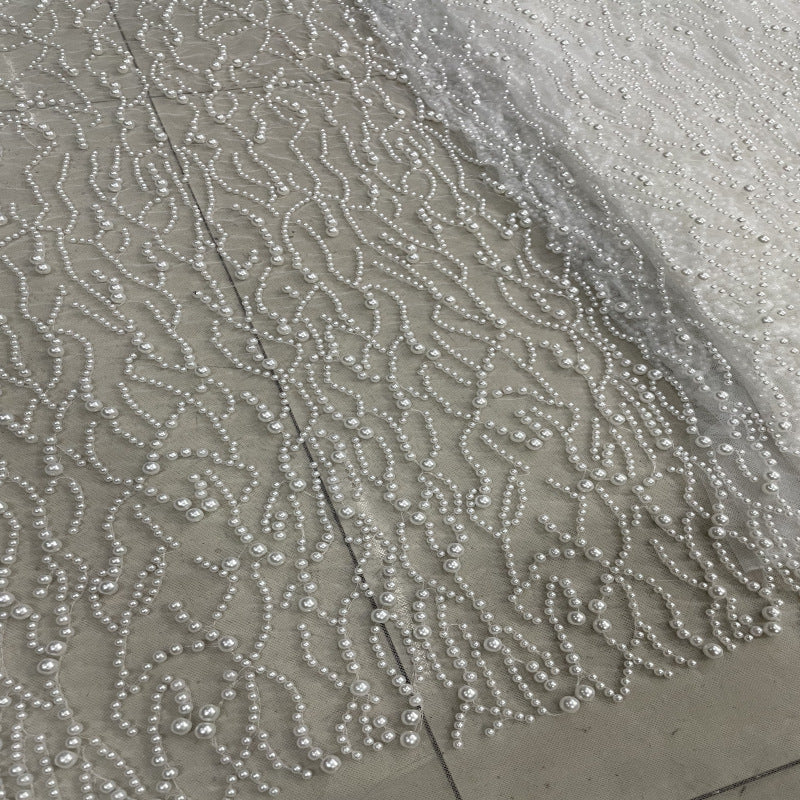 Oversized Foam Bead Embroidery Fabric for Gowns — fabric photo 4