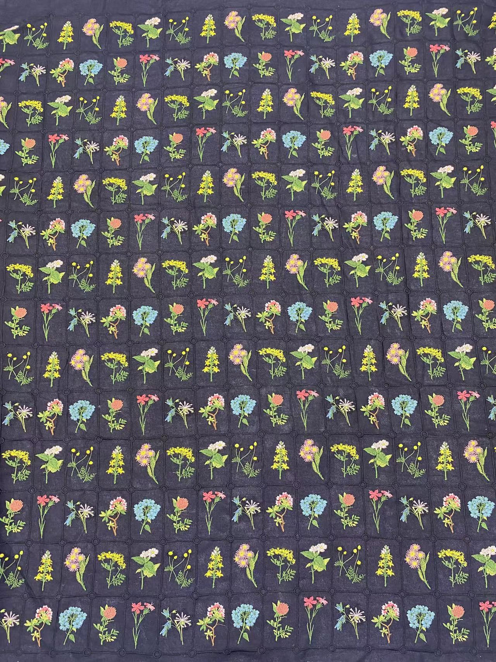 Multicolor Botanical Embroidery Fabric — fabric photo 6