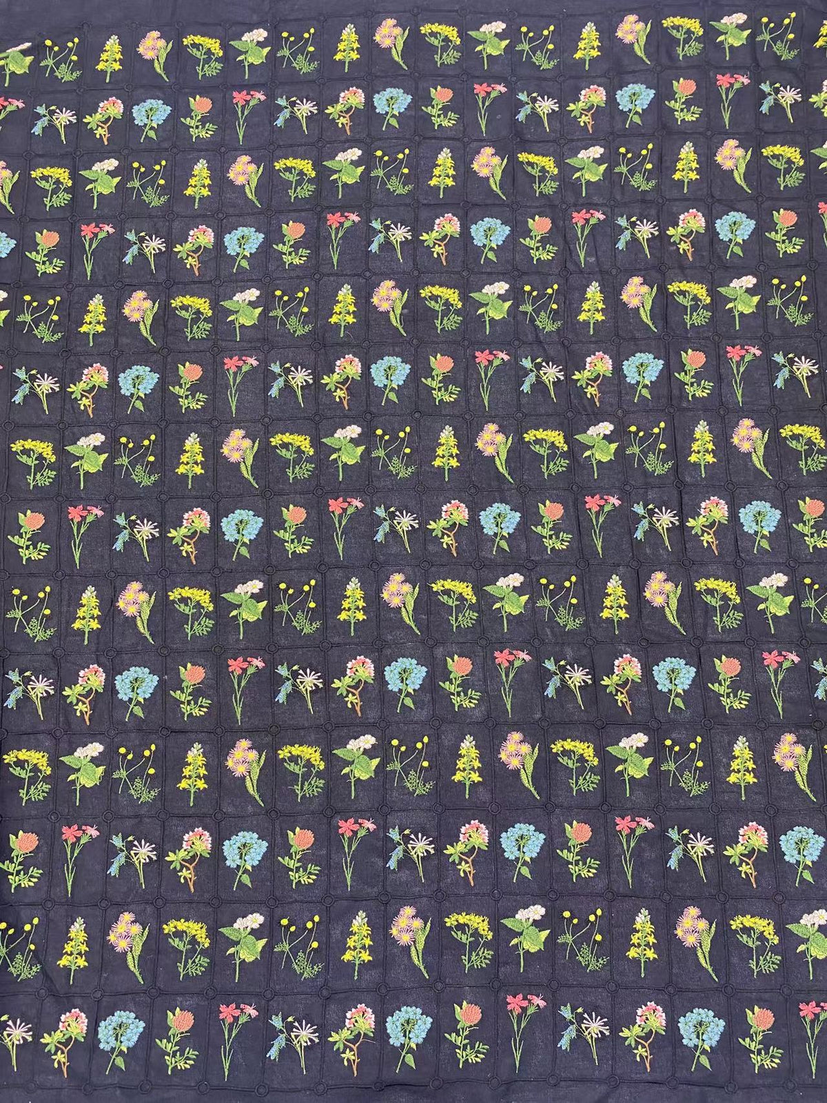 Multicolor Botanical Embroidery Fabric — fabric photo 6