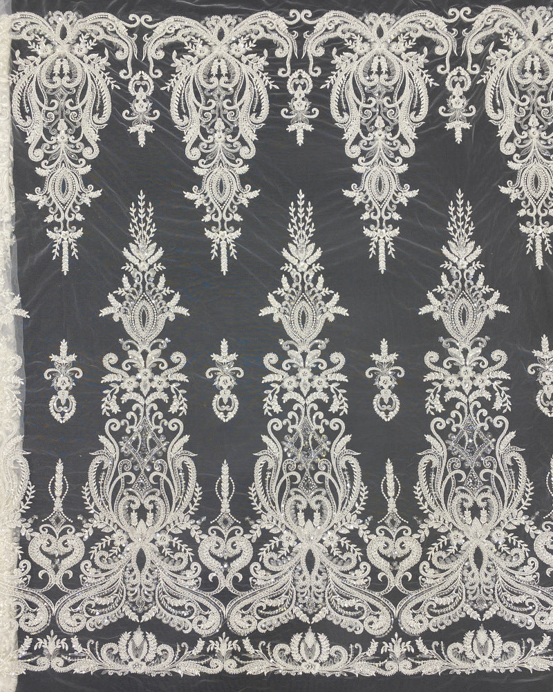 Dense Bead and 3/4mm Sequin Embroidery Fabric — fabric photo 6
