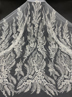 Sequin & Bubble-Bead Embroidered Bridal Fabric – Design 21887